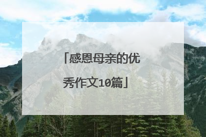 感恩母亲的优秀作文10篇