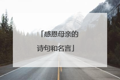 感恩母亲的诗句和名言