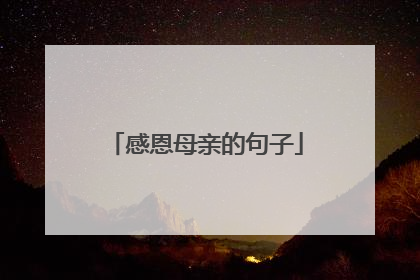 感恩母亲的句子