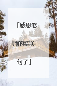 感恩老师的精美句子