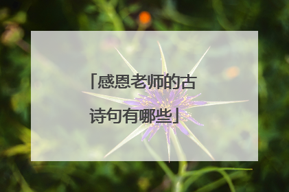 感恩老师的古诗句有哪些