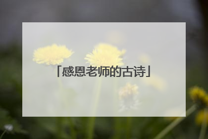 感恩老师的古诗