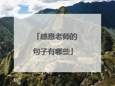 感恩老师的句子有哪些