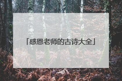 感恩老师的古诗大全