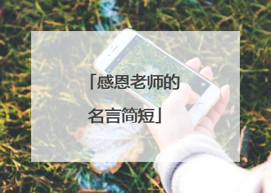 感恩老师的名言简短