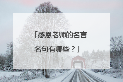 感恩老师的名言名句有哪些?