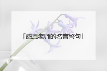 感恩老师的名言警句