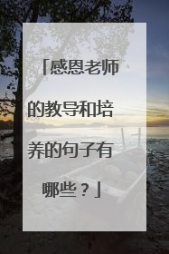 感恩老师的教导和培养的句子有哪些?