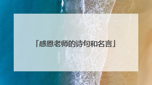 感恩老师的诗句和名言
