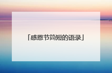 感恩节简短的语录