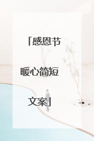 感恩节暖心简短文案