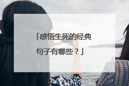感悟生死的经典句子有哪些?