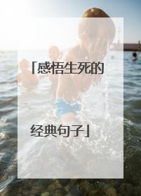 感悟生死的经典句子