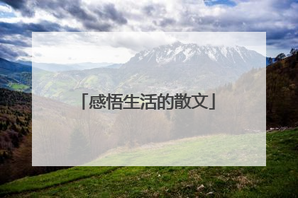 感悟生活的散文