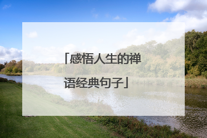 感悟人生的禅语经典句子