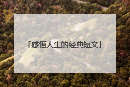 感悟人生的经典短文