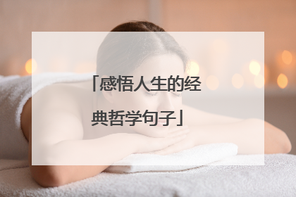 感悟人生的经典哲学句子
