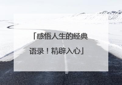 感悟人生的经典语录!精辟入心