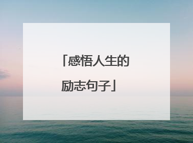 感悟人生的励志句子