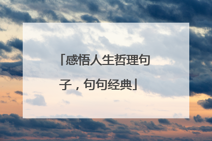 感悟人生哲理句子,句句经典