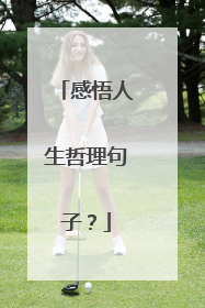 感悟人生哲理句子?