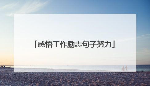 感悟工作励志句子努力