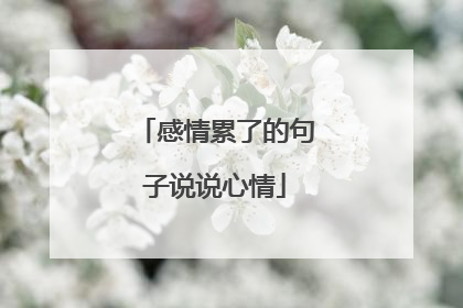 感情累了的句子说说心情