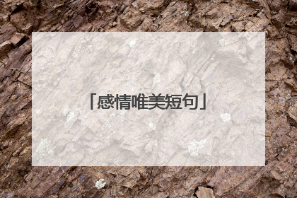 感情唯美短句