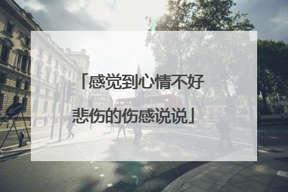 感觉到心情不好悲伤的伤感说说