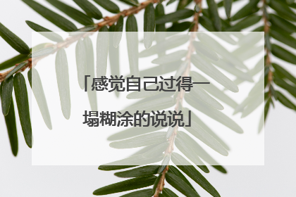 感觉自己过得一塌糊涂的说说
