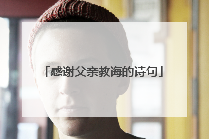 感谢父亲教诲的诗句