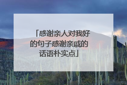 感谢亲人对我好的句子感谢亲戚的话语朴实点