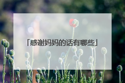 感谢妈妈的话有哪些