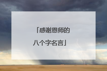 感谢恩师的八个字名言