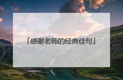 感谢老师的经典佳句