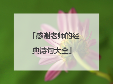 感谢老师的经典诗句大全