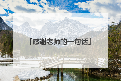 感谢老师的一句话