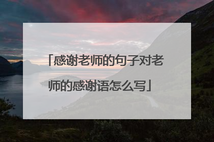 感谢老师的句子对老师的感谢语怎么写