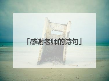 感谢老师的诗句