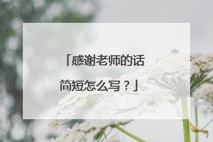 感谢老师的话简短怎么写?