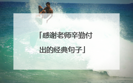 感谢老师辛勤付出的经典句子