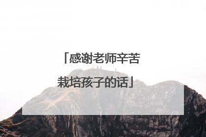 感谢老师辛苦栽培孩子的话