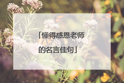 懂得感恩老师的名言佳句