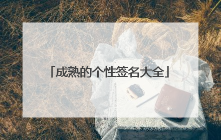 成熟的个性签名大全