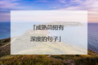 成熟简短有深度的句子