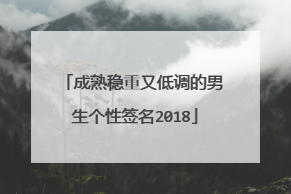成熟稳重又低调的男生个性签名2018