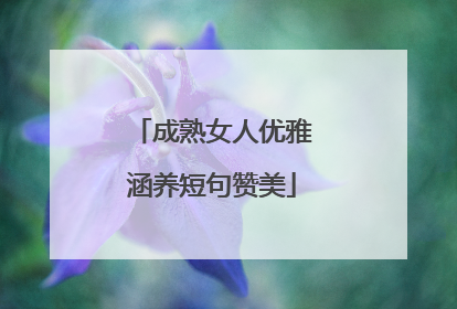 成熟女人优雅涵养短句赞美