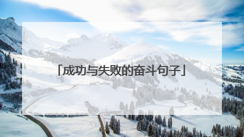 成功与失败的奋斗句子