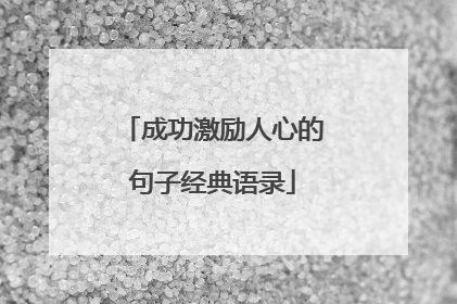 成功激励人心的句子经典语录