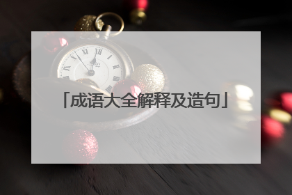 成语大全解释及造句